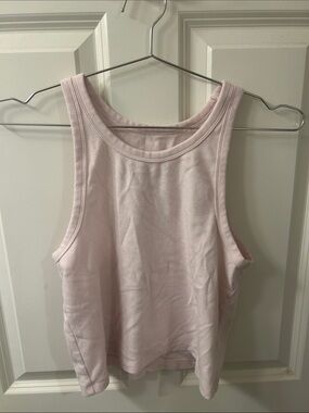 aerie Light Pink Ribbed Scoop Tank Top